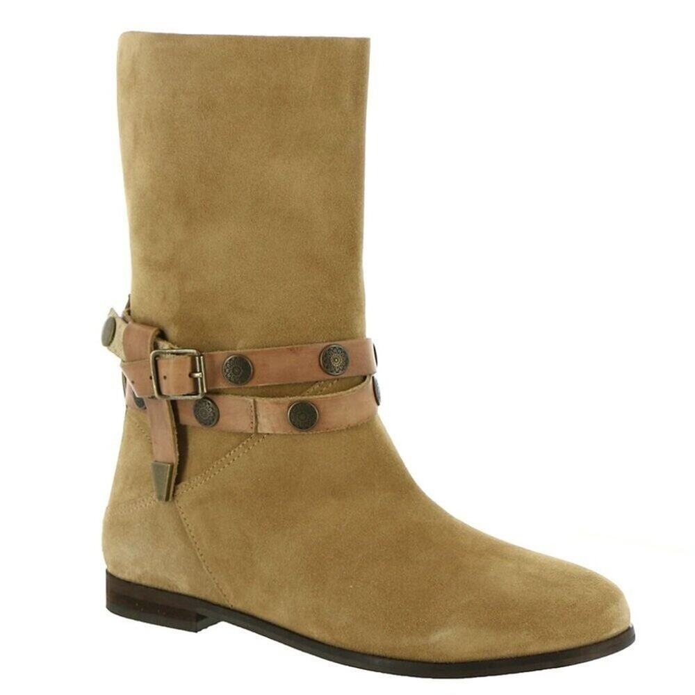 Free People Hayden Slouch Boots Women’s Boots Sz 38 , 7-7.5 Suede Buckle Calf